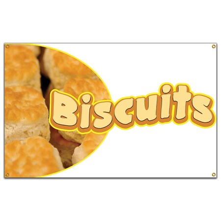 Biscuits Banner Concession Stand Food Truck Single Sided